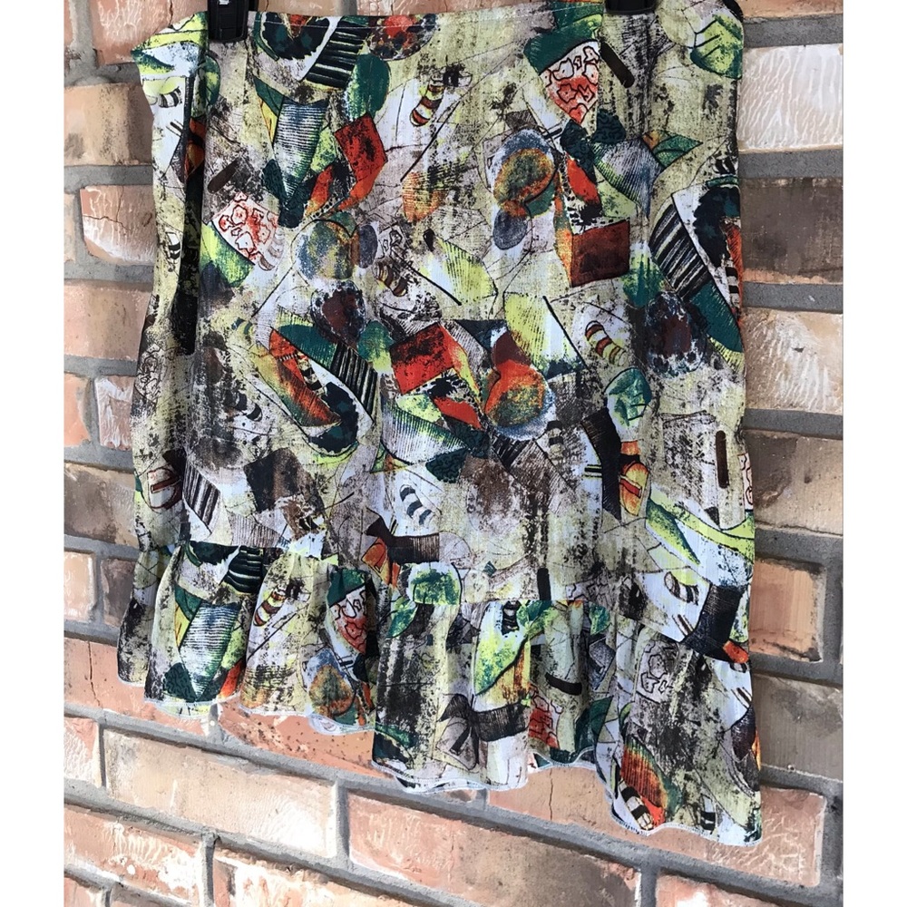 Pretty Little Thing Multicolored Ruffled Bottom Mini Skirt Size 10 - Picture 5 of 8